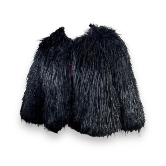 Fabulous Furs Donna Salyer Faux Cropped Jacket Black Cardigan Vintage Women L - Picture 4 of 6